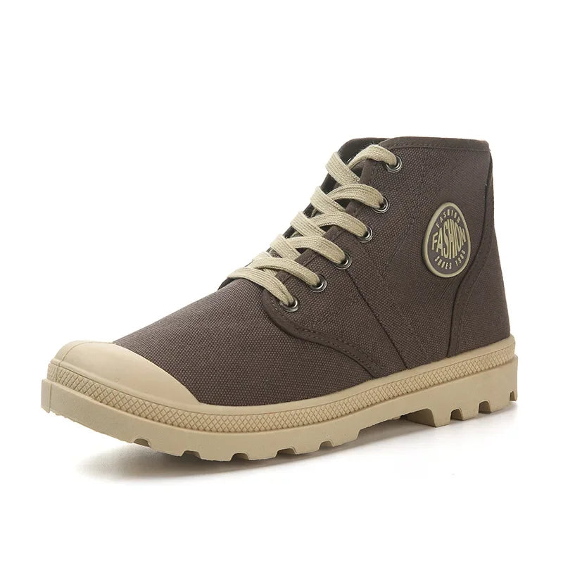 2024 Autumn Early Winter Shoes Men Casual Sneakers Men Canvas Shoes Fashion Brand Mens Sneakers Hard Thick Sole Black KA1009