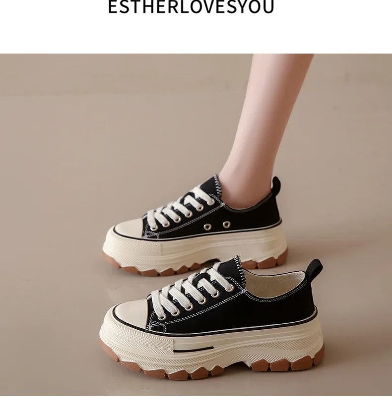 Canvas Womens Shoes High Platform Sneakers for Women 2023 New Breathable Woman Tennis Shoes Casual Women's Tennis Scarpe Donna