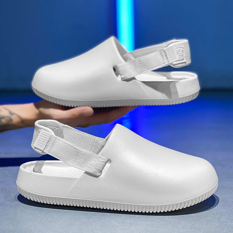 Summer Men Slippers Platform Outdoor Beach Sandals Clogs Quick Dry Non-Slip Indoor Home Slides Bathroom Shoe Male Casual Loafers