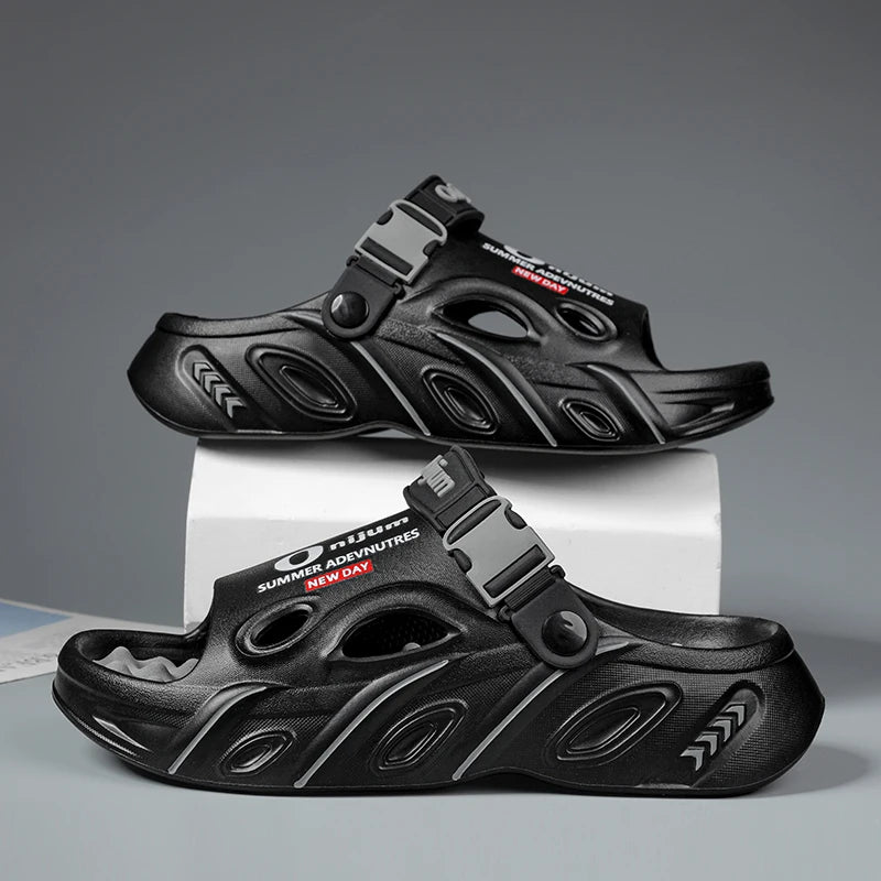 2025 New Men Slippers Summer Slides Dual-purpose Sandals EVA Soft-sole Unisex Men Women Indoor Outdoor Walking Beach Shoes