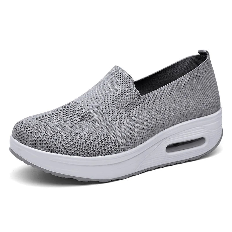 Women Fashion Vulcanized Sneakers Platform Solid Color Flat Ladies Shoes Casual Breathable Wedges Ladies Walking Sneakers