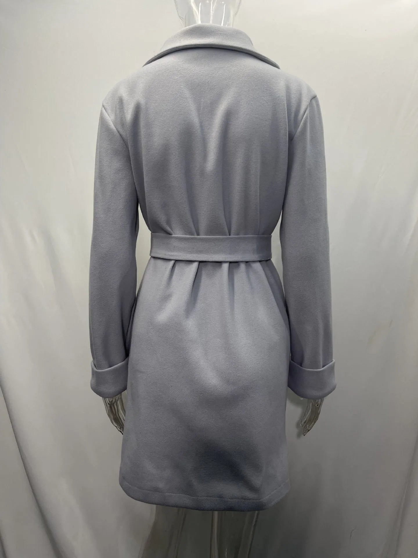 2023 Women Hot Pink Trench Coat Casual Mid Long Overcoat Lapel Open Front Cardigan Outwear Woolen Boot Winter Jackets for Women