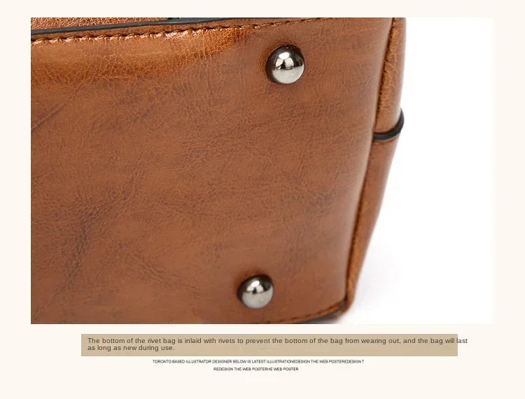 Shoulder Bags for Women Oil Wax Leather Handbag Tote Crossbody Bag Vintage Satchels Women Bags Designer Handbag High Quality