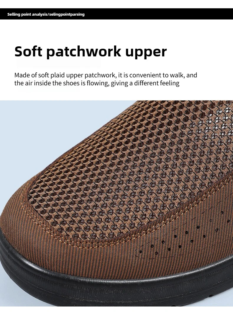 Men's spring new hollowed out mesh casual sports cloth shoes with soft soles dad's shoes work breathable men's shoes zapatillas