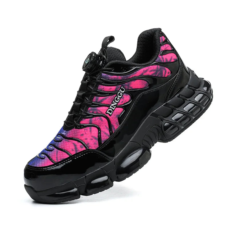 Rotating Buttons Safety Shoes Men Fashion Work Sneakers Steel Toe Shoes High-quality Work Shoes Puncture-Proof Protective Shoes