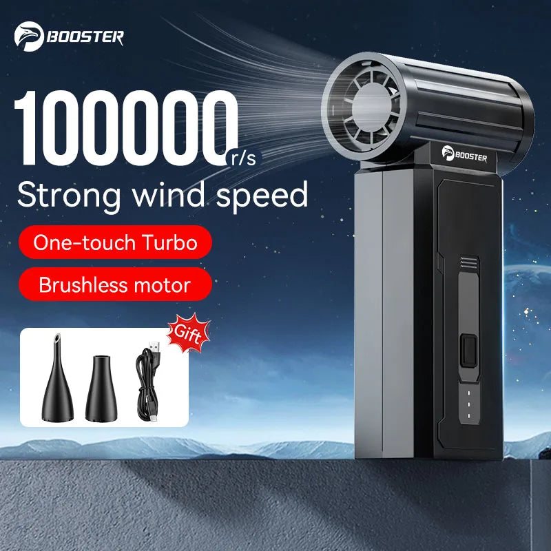 BOOSTER W01 Mini Turbo Jet Fan Turbo Fan Powerful Air Blower 100,000 RPM Powerful Blower with High Speed Duct Fan Turbo Blower