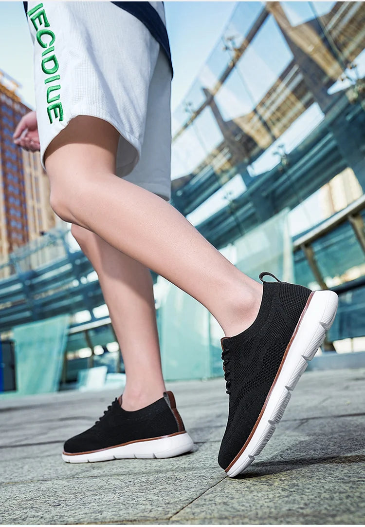 STRONGSHEN Men Casual Handmade Shoes Mesh Breathable Sneakers Business Fashion Business Formal Shoes for Men Trainers Zapatos