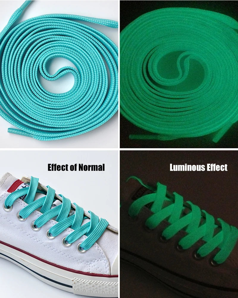 1pair Shoelaces Glow In The Dark Night Luminous Sports Shoes Accessories Elastic Laces Shoestrings Shoelaces for Kid Sneakers