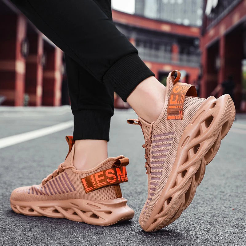 YRZL Men Shoes Comfortable Casual White Sneakers Breathable Platform Running Shoes for Men Mesh Tenis Sport Shoes for Men