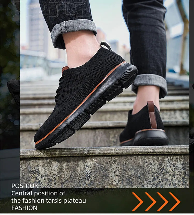 STRONGSHEN Men Casual Handmade Shoes Mesh Breathable Sneakers Business Fashion Business Formal Shoes for Men Trainers Zapatos