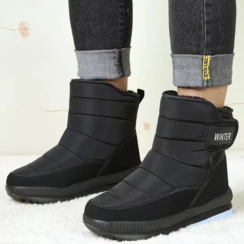 2024 Winter Boots Men Women Warm Plush Snow Boots Thicken Comfortable Outdoor High Top Cotton Shoes Non-slip Wade Ankle Boots