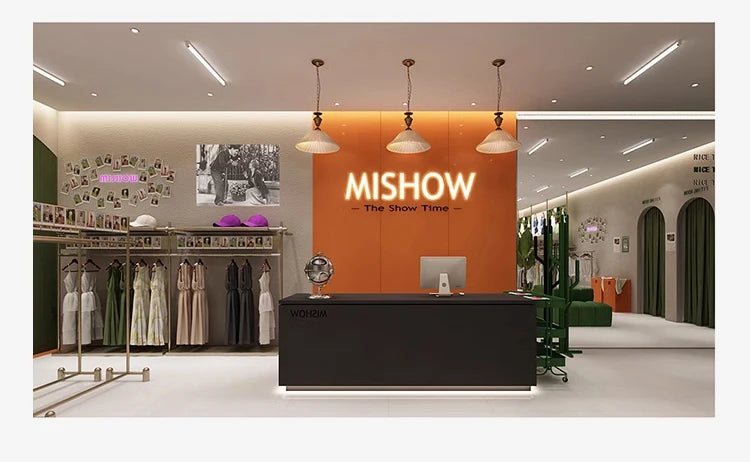 MISHOW Lace Embroidery Patchwork Fake Two-piece Skirt for Women 2024 Versatile Slim A-line Skirt Elegant Ruffle Skirt MPD42B0476