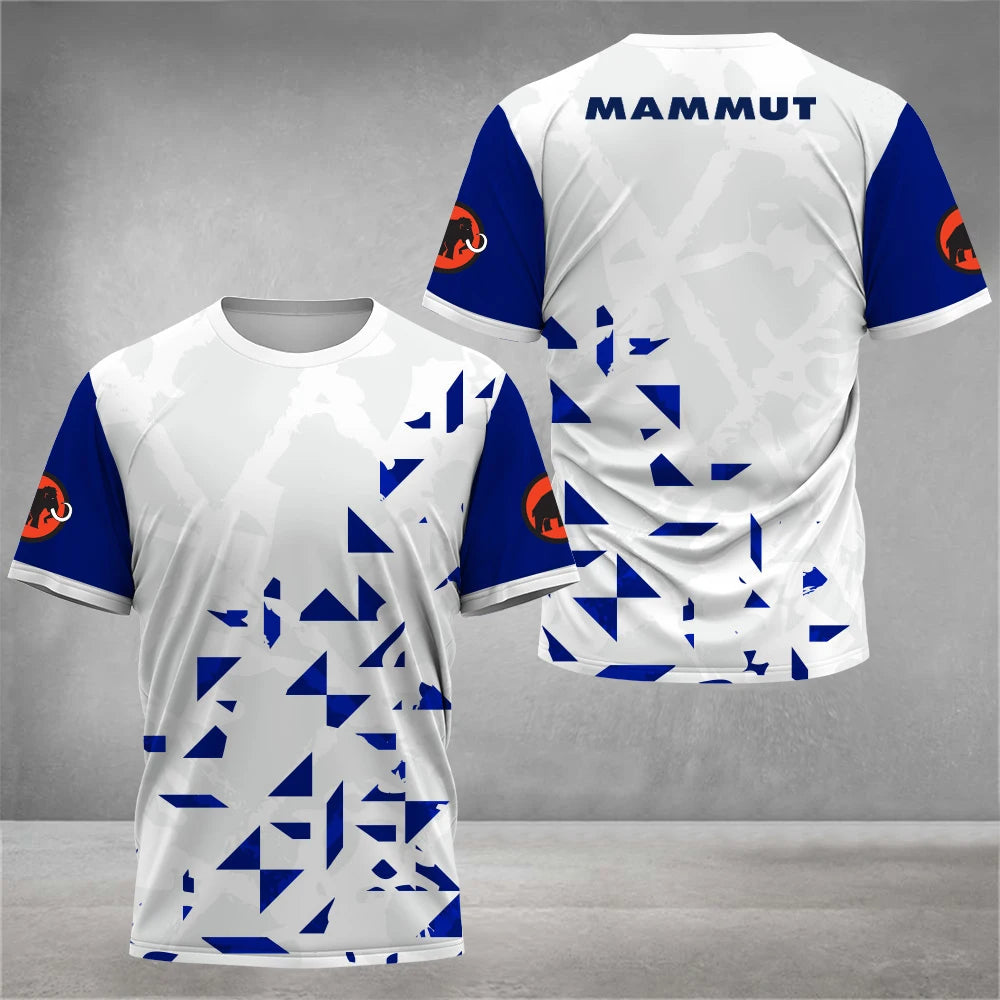 男士健行戶外T卹時尚3D印花設計T卹男用攀岩與越野跑露營漂移服裝