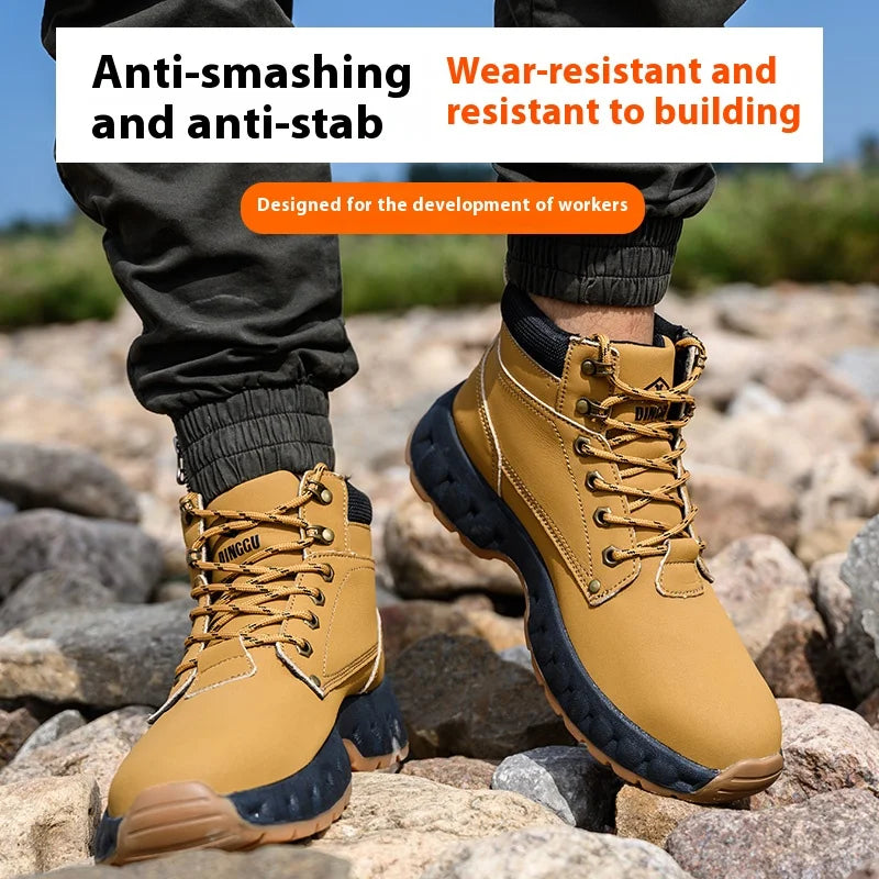 Outdoors Desert Boots Steel Toe Shoes Work Boots Indestructible Shoes Protective Boots Safety Shoes Combat Boots Puncture-Proof
