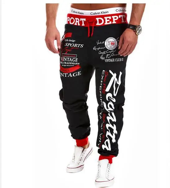 男士街頭潮流運動褲 Y2K Graffti 嘻哈抽繩腰部寬鬆慢跑褲帶口袋寬鬆低襠褲