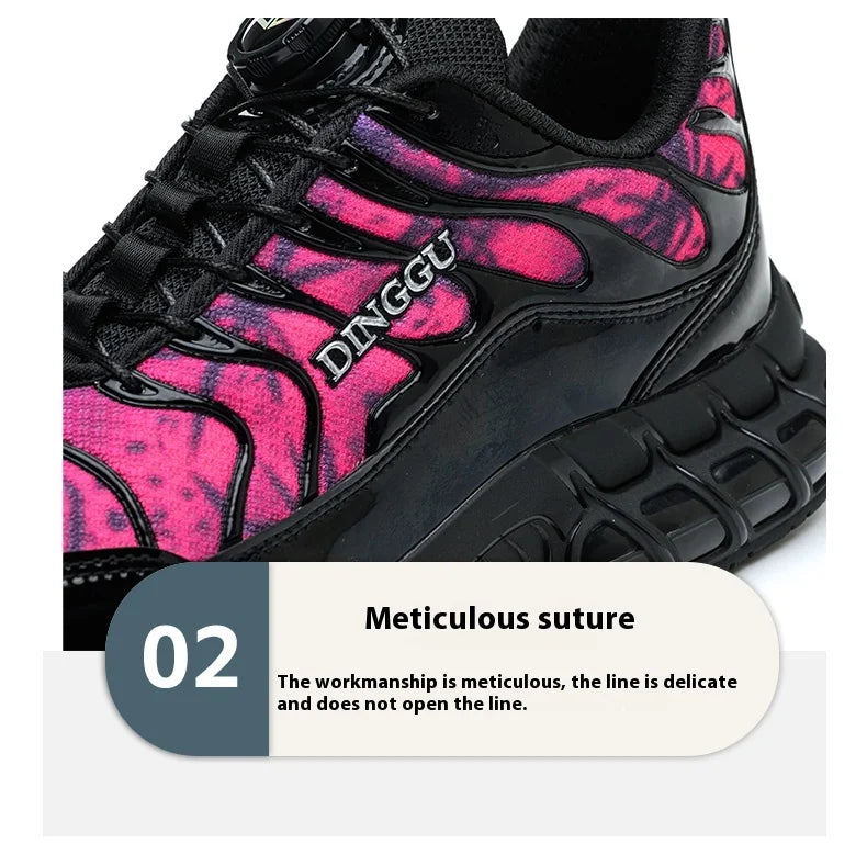 Rotating Buttons Safety Shoes Men Fashion Work Sneakers Steel Toe Shoes High-quality Work Shoes Puncture-Proof Protective Shoes