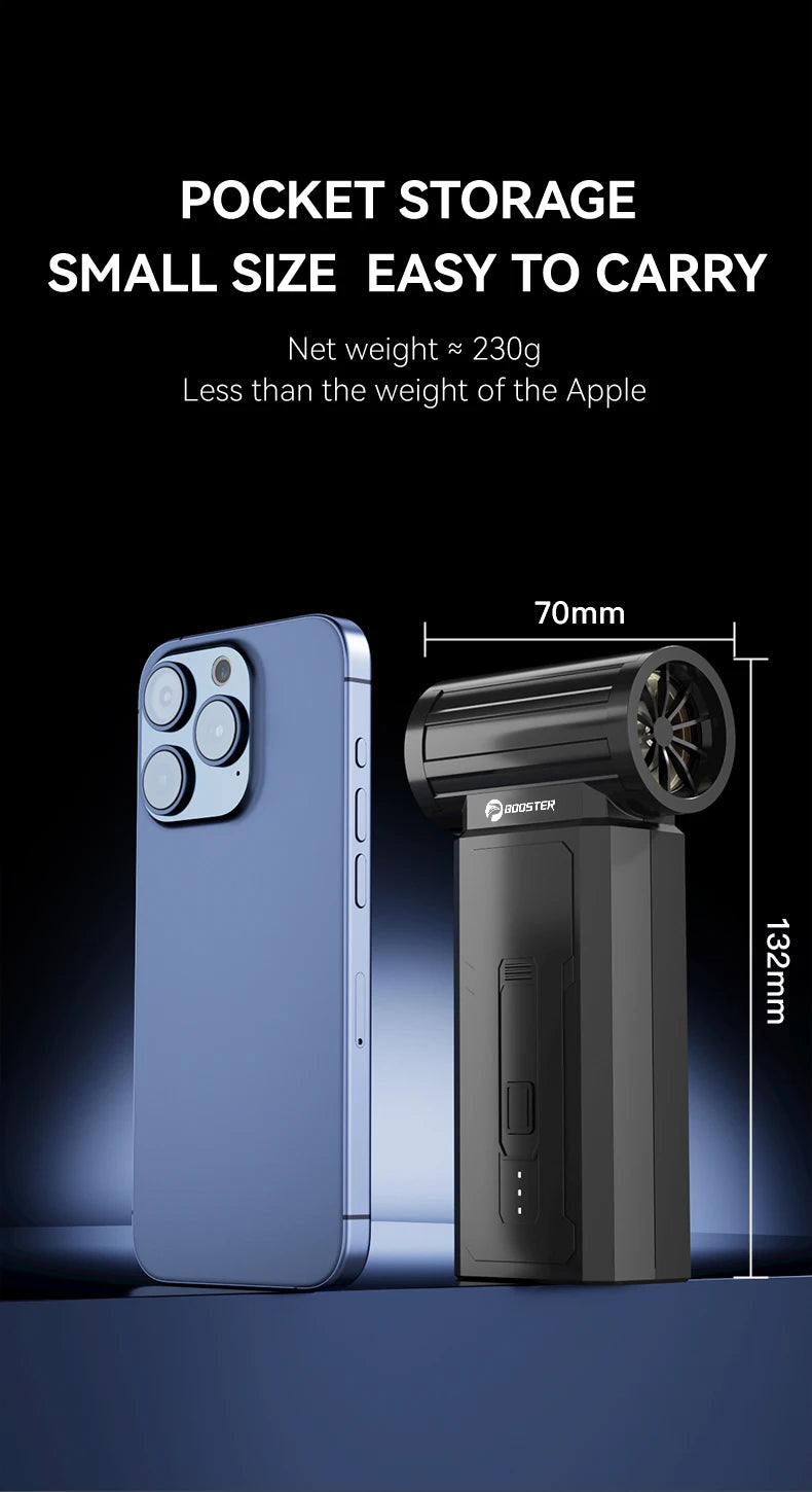 BOOSTER W01 Mini Turbo Jet Fan Turbo Fan Powerful Air Blower 100,000 RPM Powerful Blower with High Speed Duct Fan Turbo Blower