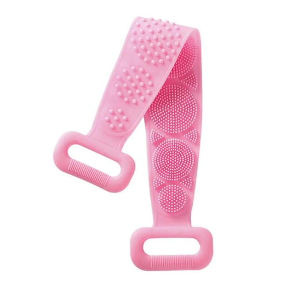 1pc Silicone Body Scrubber Exfoliating Massage Brush Bath Towel Shower Back Cleaning Tool Long Rubbing Back Body Clean Brush