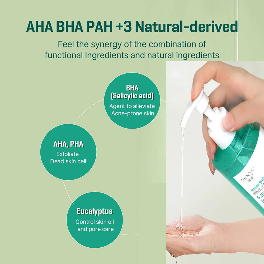 16.9 oz Salicylic Acid Body Wash, Gentle & Smoothing Mild Exfoliating Daily Acne Body Wash Deep Cleanses Back Acne and Sebum