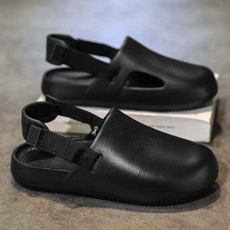 Summer Men Slippers Platform Outdoor Beach Sandals Clogs Quick Dry Non-Slip Indoor Home Slides Bathroom Shoe Male Casual Loafers