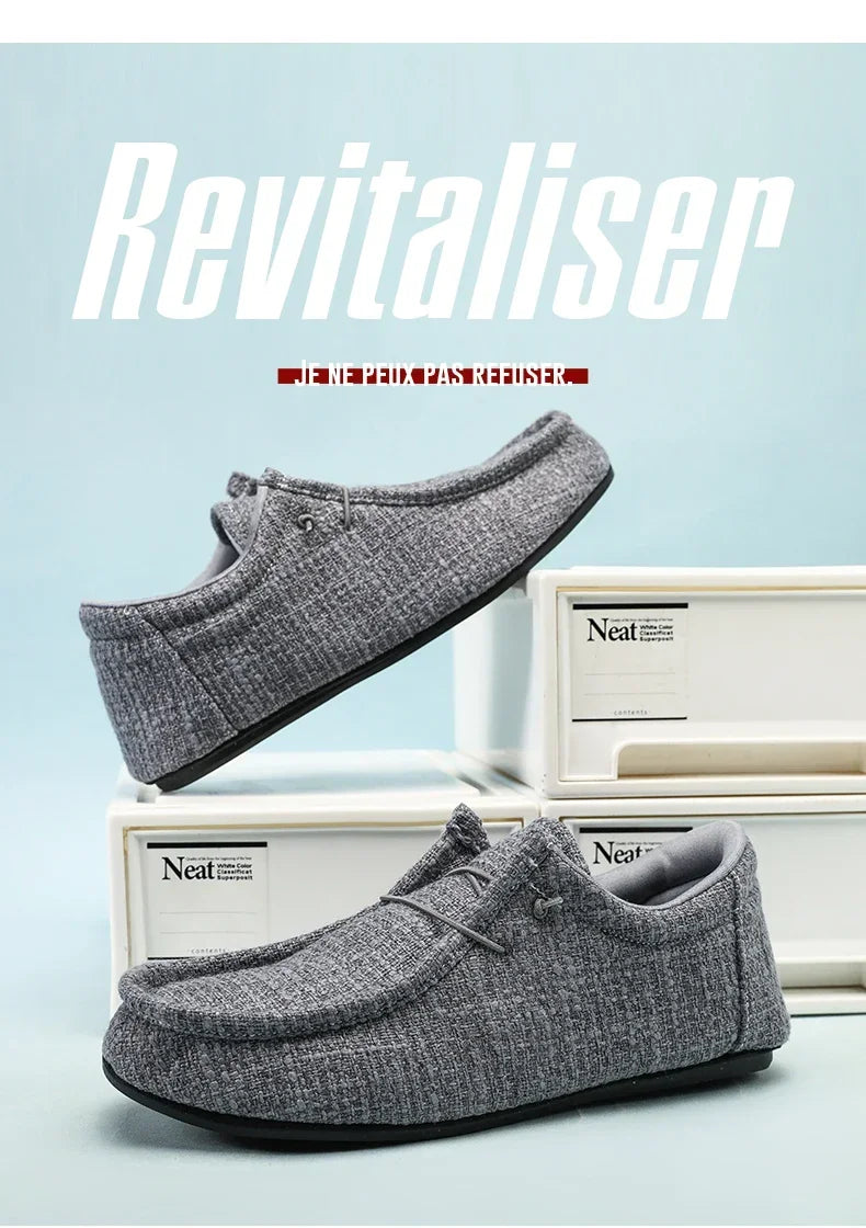 YRZL Summer Men's Canvas Boat Shoes Moccasins Casual Loafers Mens Slip-on Green Lightweight Breathable Comfortable Driving Shoe