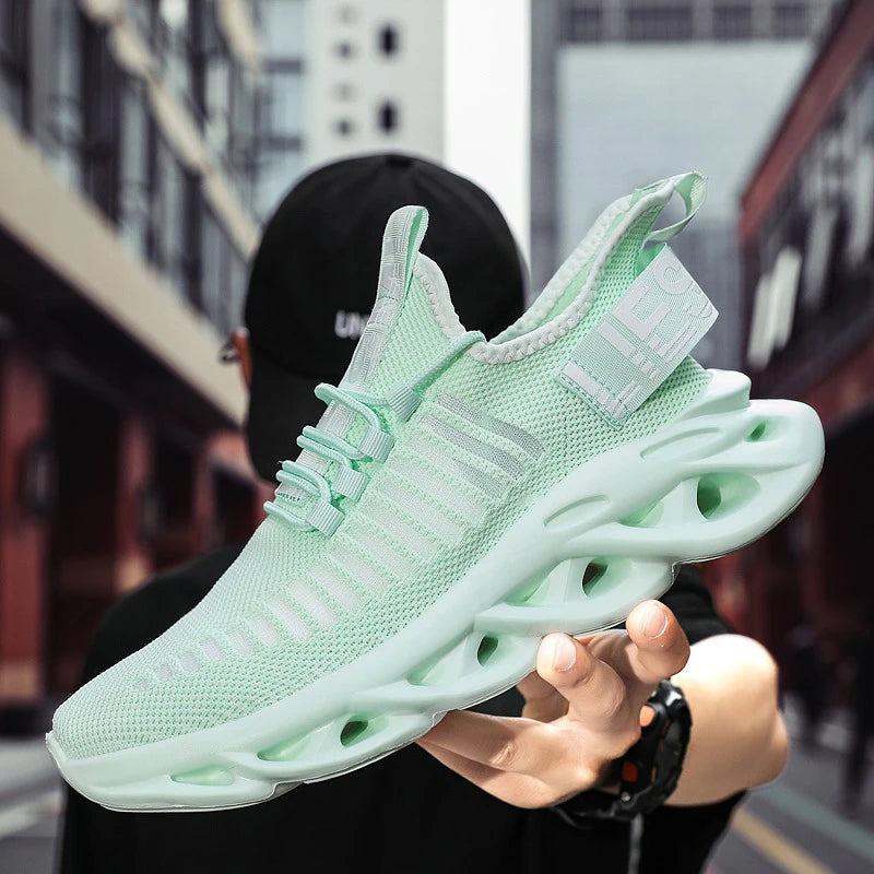 YRZL Men Shoes Comfortable Casual White Sneakers Breathable Platform Running Shoes for Men Mesh Tenis Sport Shoes for Men