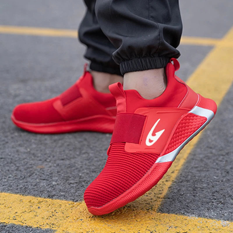 Steel Toe Men's Work Shoes Slip Resistant Lightweight Sole Tough Comfortable Shoes Man Safety Shoes Fashions Outdoor Sneaker