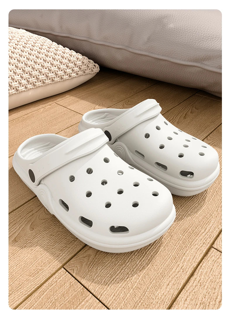 Dongdong Shoes Women's New Trendy Summer Thick Sole Increase Anti Slip Fashion Work Beach Baotou Slippery Sandals