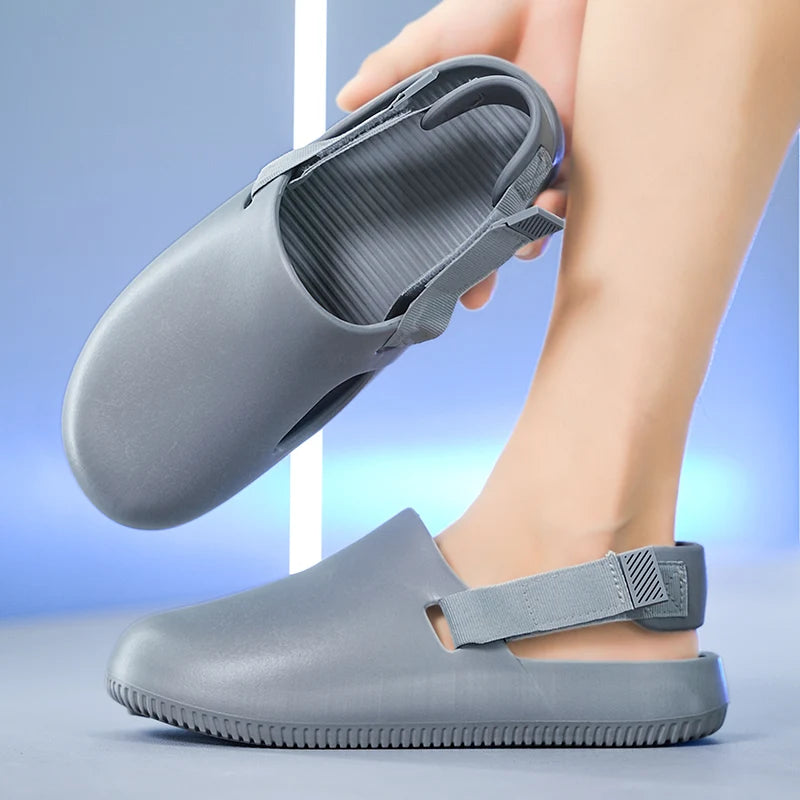 Summer Men Slippers Platform Outdoor Beach Sandals Clogs Quick Dry Non-Slip Indoor Home Slides Bathroom Shoe Male Casual Loafers