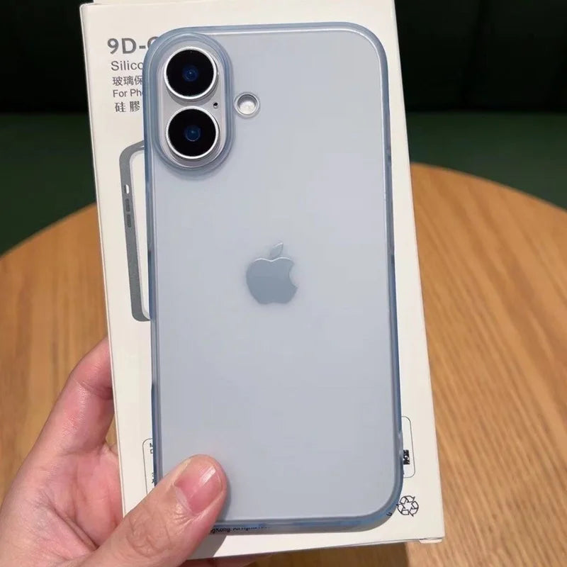半透明磨砂硬塑膠PC手機殼適用於iPhone 16 15 14 13 12 Pro Max Plus透明防震全保護套