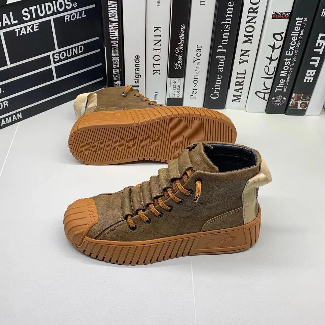 2025 Autumn and Winter Men Boots Increased Boots Lace-up Casual Shoes Board Shoes High Quality Outdoor Boot British Style New