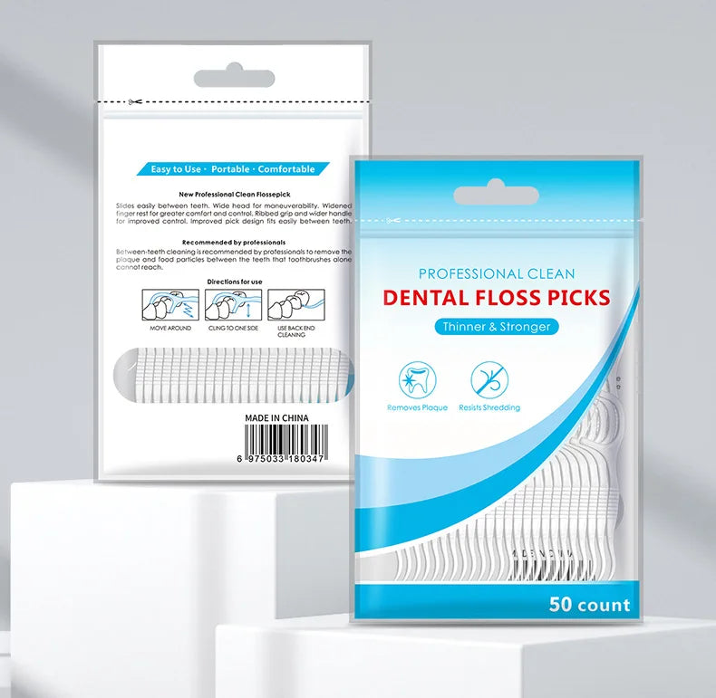 150/300pcs Dental Floss Picks Toothpicks With Thread fil dentairehilo dental flosser Tooth Threads Teeth Cleaning Oral health