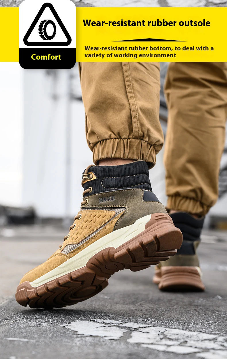 Outdoors Desert Boots Steel Toe Shoes Work Boots Indestructible Shoes Protective Boots Safety Shoes Combat Boots Puncture-Proof