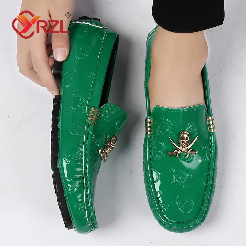 YRZL White Loafers Men Casual Shoes Handmade Lazy Shoes Men Loafers Moccasins Size 48 Breathable Slip on Driving Loafers for Men