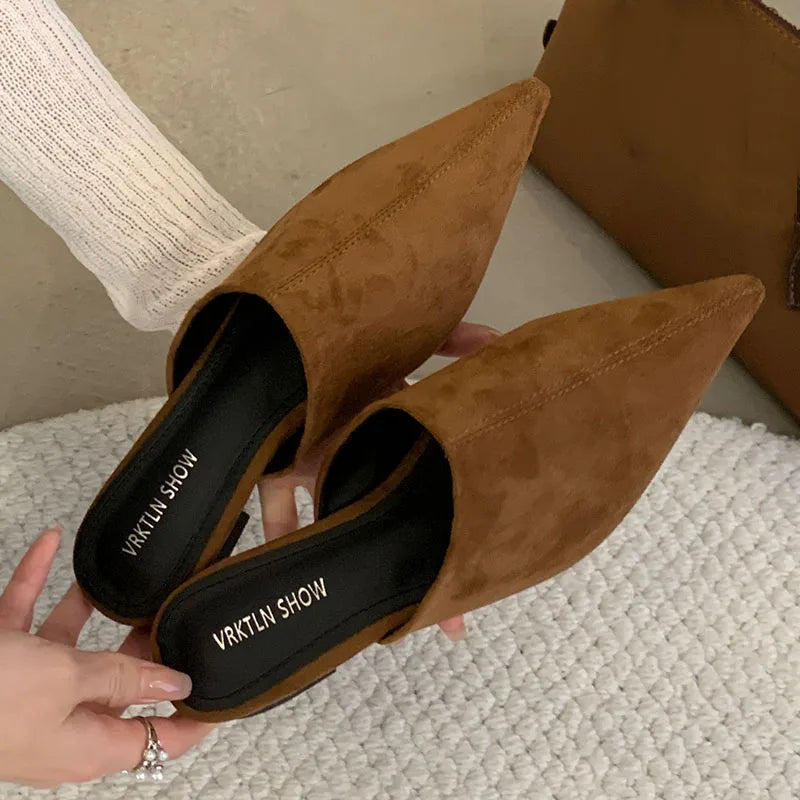 2025 Luxury Summer Beach Flats Ladies Slippers Shoes Fashion Pointed Toe Flats Slippers Women Mules Female Slides Sandals