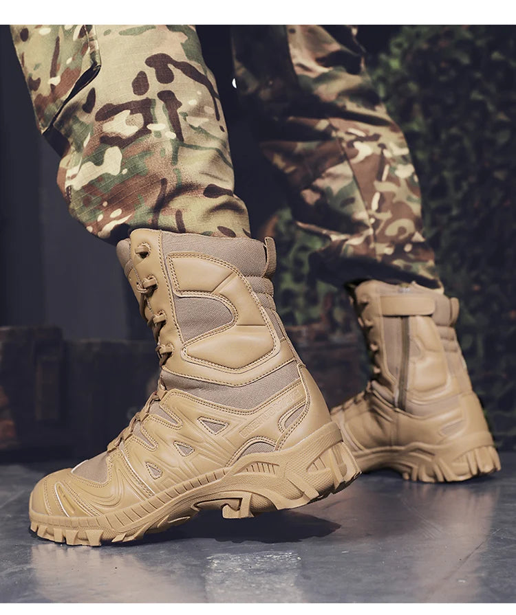 Special Forces Desert Combat Tactical Men's Tall Boots Wear-resistant Training Boots Waterproof Outdoor Mountaineering Sports Cl