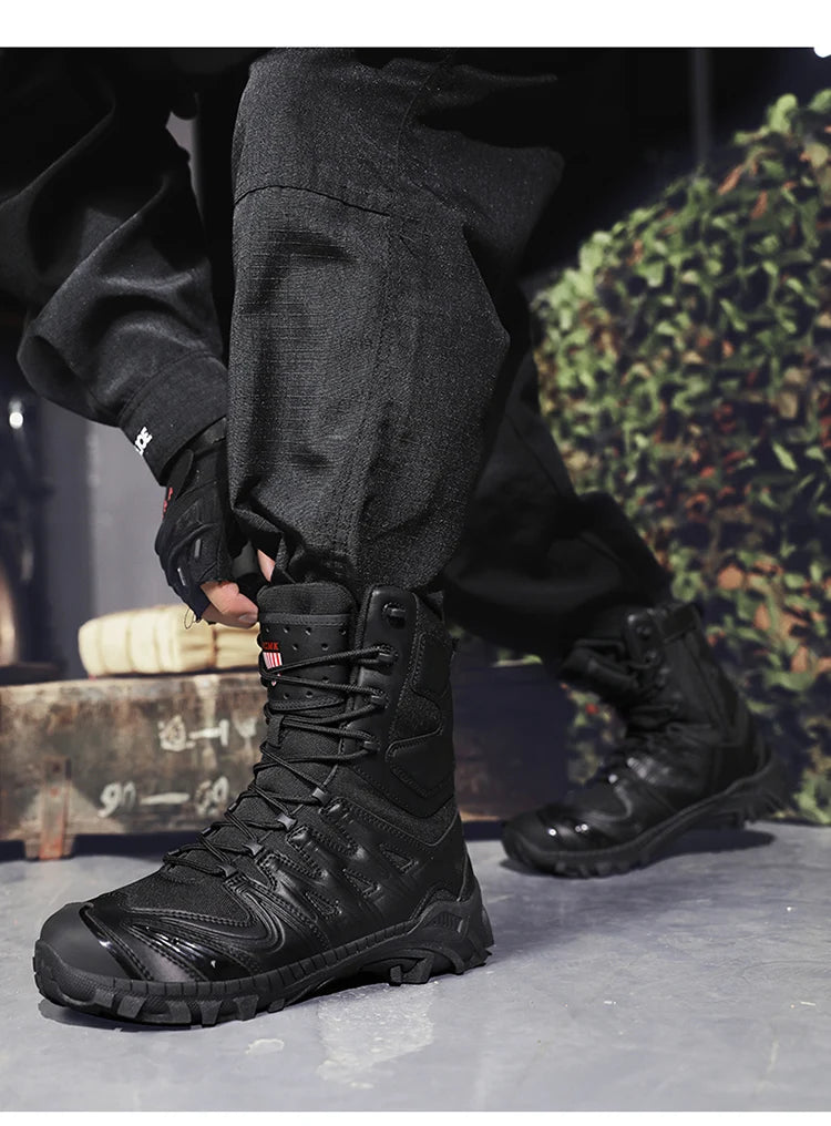 Special Forces Desert Combat Tactical Men's Tall Boots Wear-resistant Training Boots Waterproof Outdoor Mountaineering Sports Cl