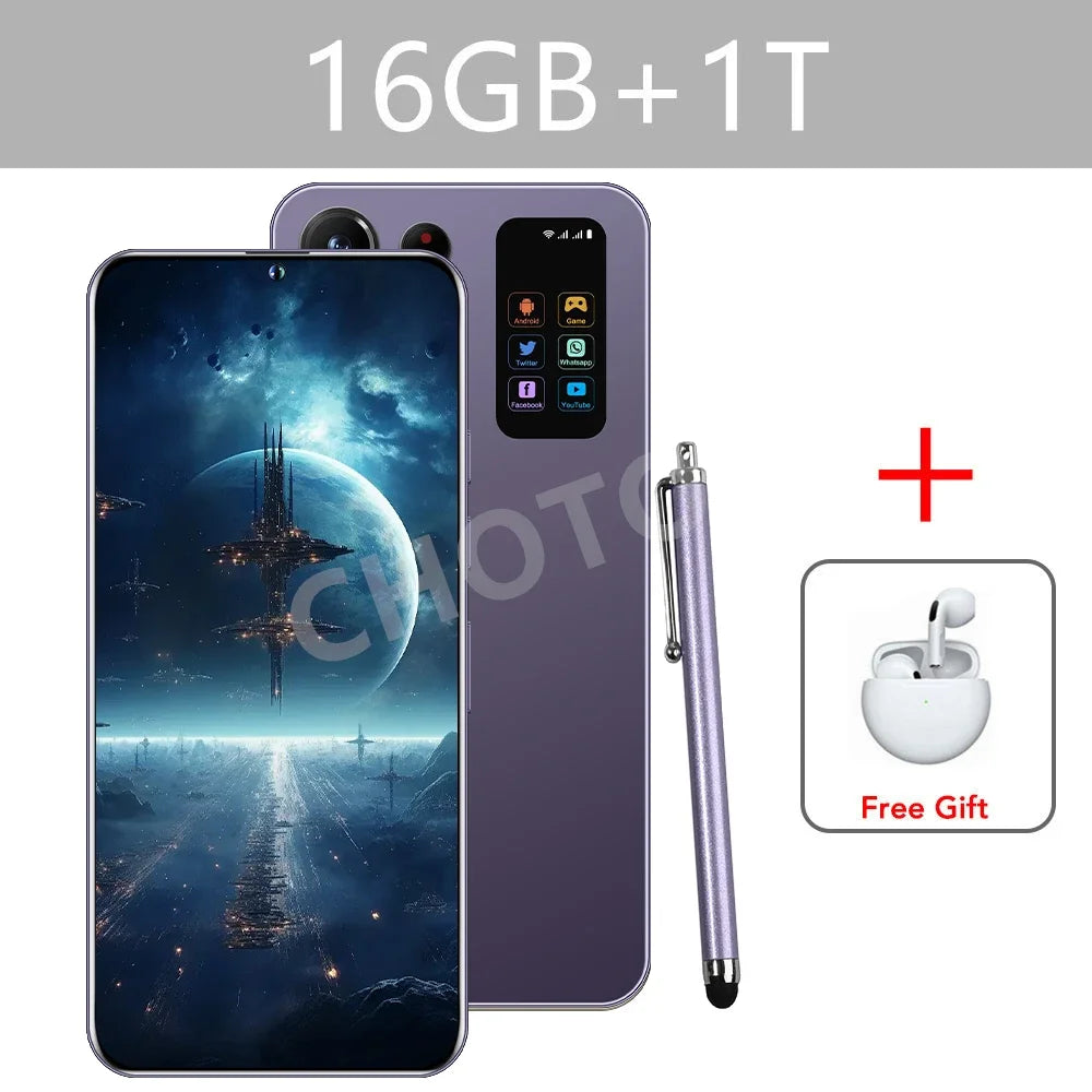 S+ 25 Ultra Global Version Original 7.3HD Mobile Phones 4G 5G Dual Sim Card Cell Phone Android 14 Smartphone 7800mAh Cellphone