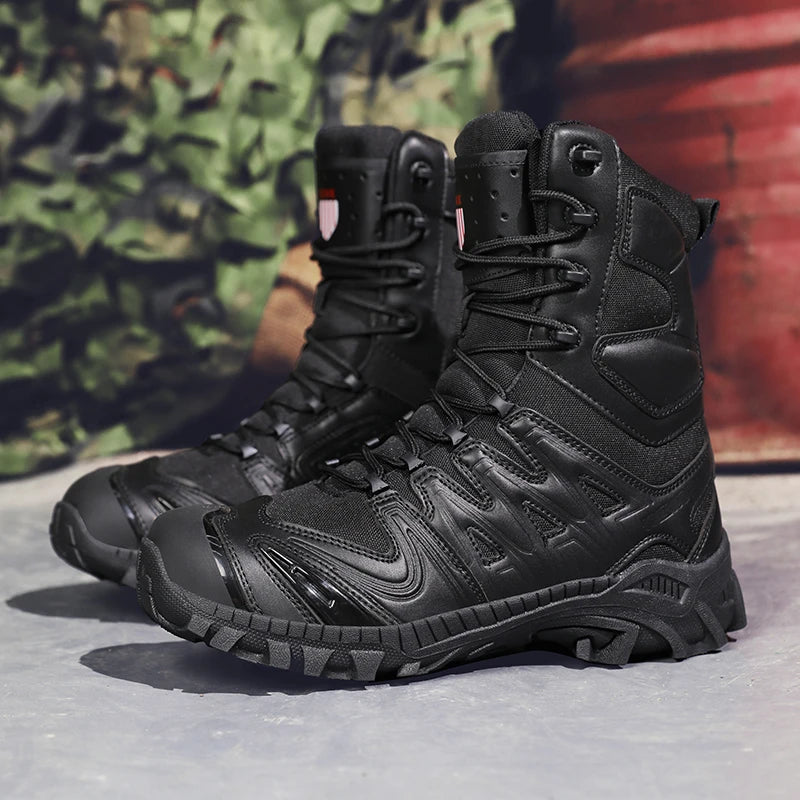 Special Forces Desert Combat Tactical Men's Tall Boots Wear-resistant Training Boots Waterproof Outdoor Mountaineering Sports Cl