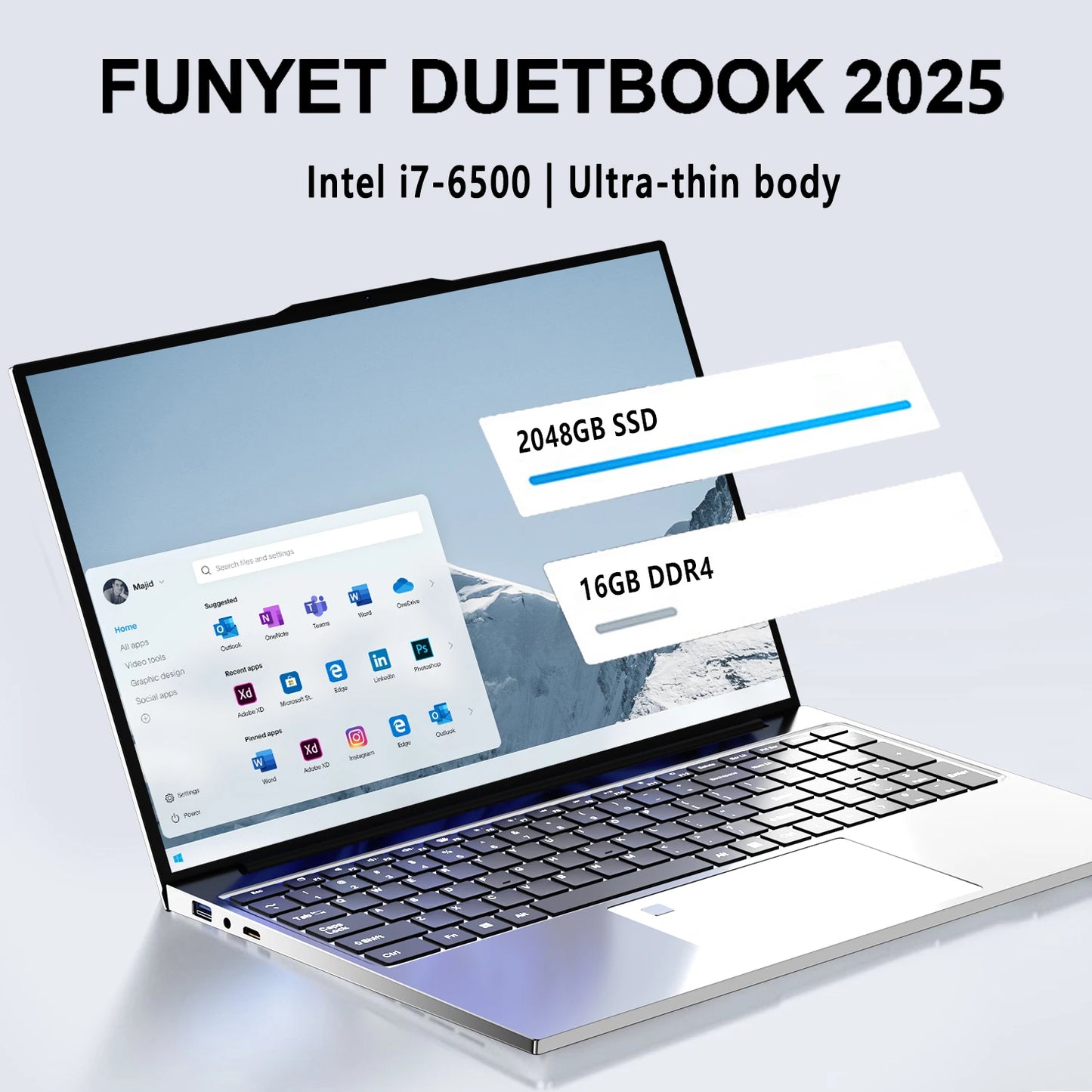 2025 New Laptop Computer Windows 11 32GB RAM 2TB SSD Intel Core i7 6500U 1920*1080 Resolution Laptop 15.6" Office Study Computer