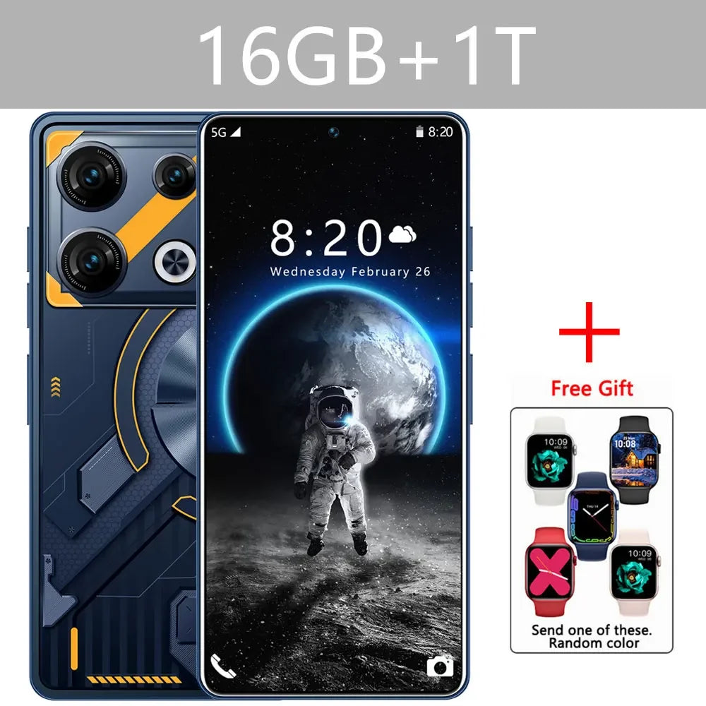 2025 GT10 Pro Original Smartphone 4G 5G 7.3HD 16G+1T Dual Sim Cellphones Android 13 Cell Phone 108MP 6800mAh Smart Mobile Phone