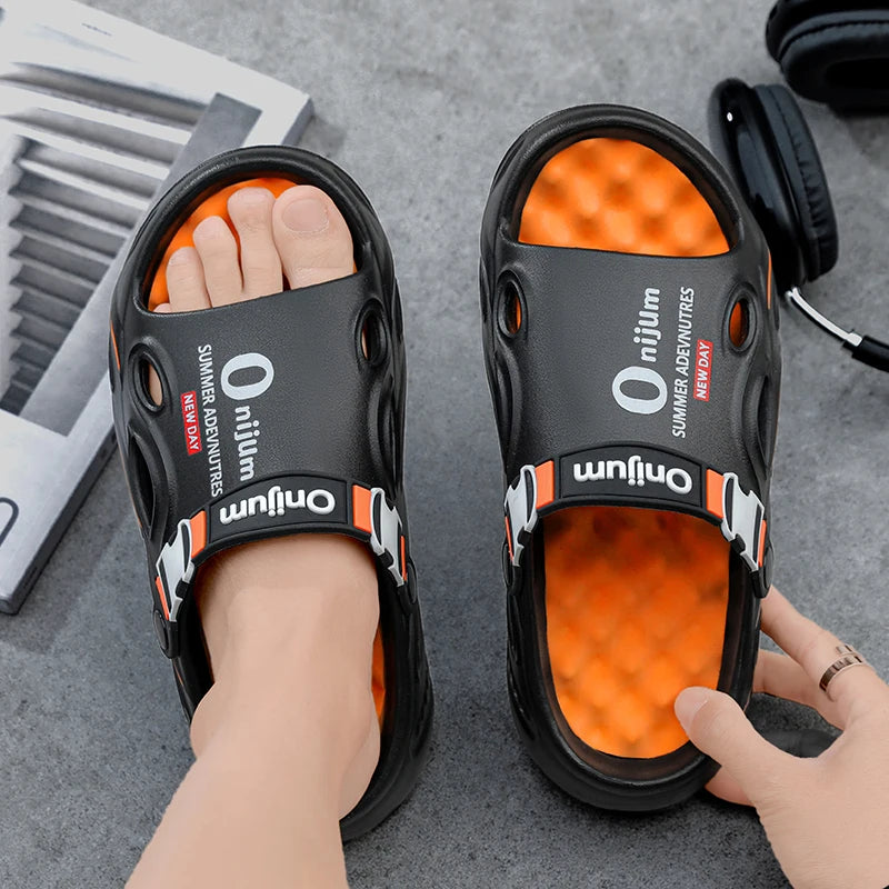 2025 New Men Slippers Summer Slides Dual-purpose Sandals EVA Soft-sole Unisex Men Women Indoor Outdoor Walking Beach Shoes