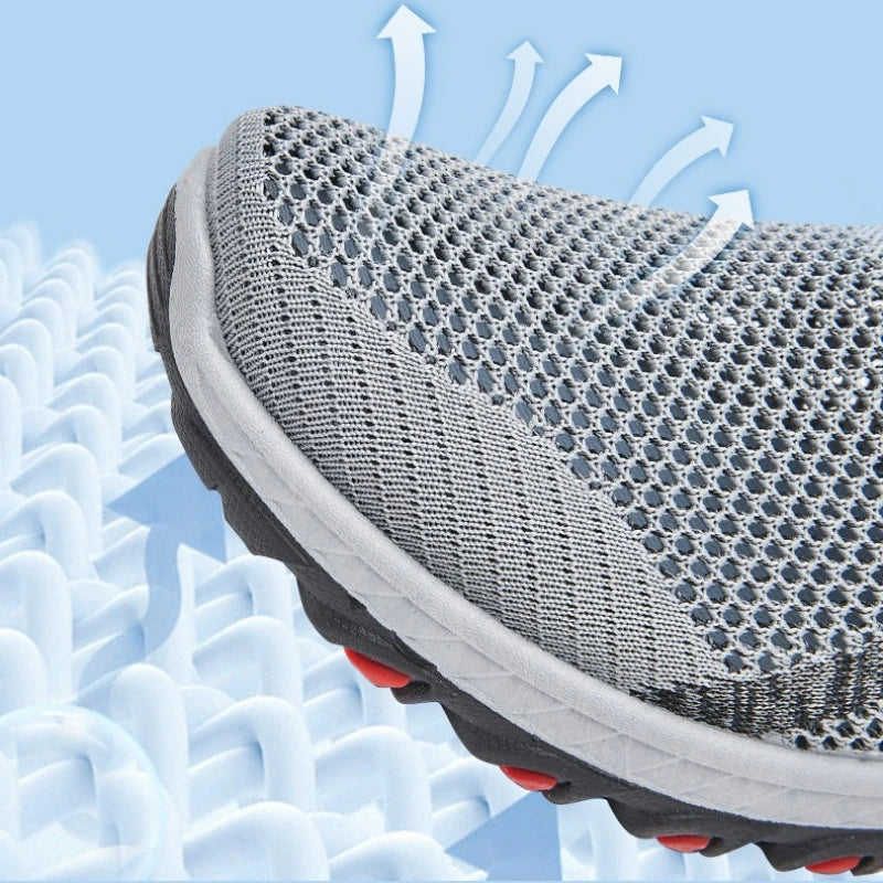 Summer Men's Shoes Lightweight Sneakers Fashion Outdoor Male Hiking Shoes Soft Soled Running Shoes Mesh Slip on Men Casual Shoe