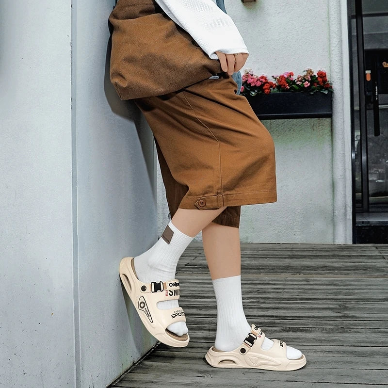 Summer Men's Outdoor Sandals Slippers Beach Comfortable Slides Soft Clogs Men Casual Shoes Garden Shoes Men Women Beach Sandals