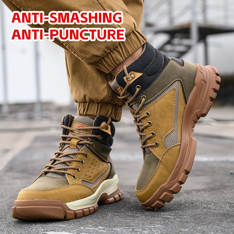 Outdoors Desert Boots Steel Toe Shoes Work Boots Indestructible Shoes Protective Boots Safety Shoes Combat Boots Puncture-Proof