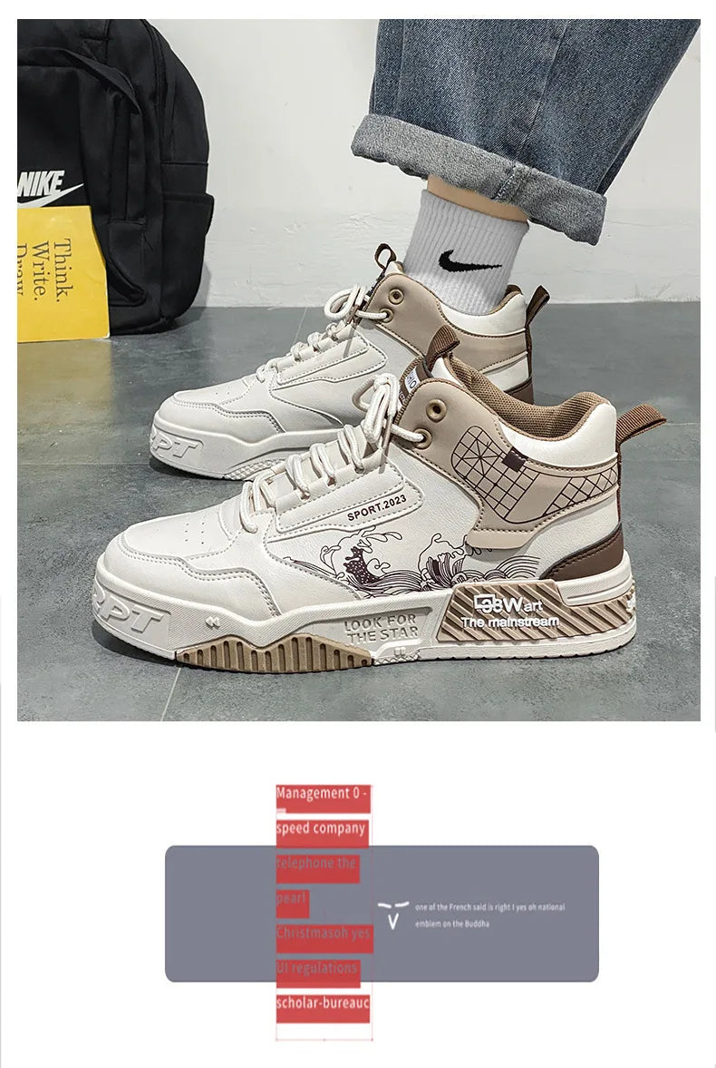 Men's Sneakers Fashion High Top Casual Shoe Lace Up platform Shoes for Men Tenis Shoes zapatos baratos liquidación envios gratis