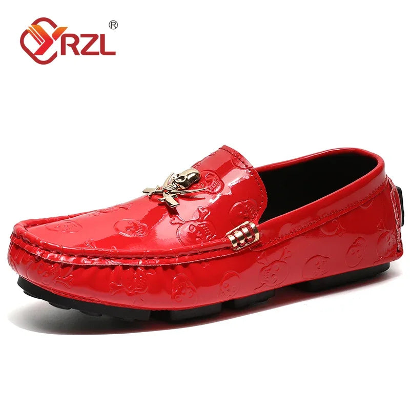 YRZL White Loafers Men Casual Shoes Handmade Lazy Shoes Men Loafers Moccasins Size 48 Breathable Slip on Driving Loafers for Men