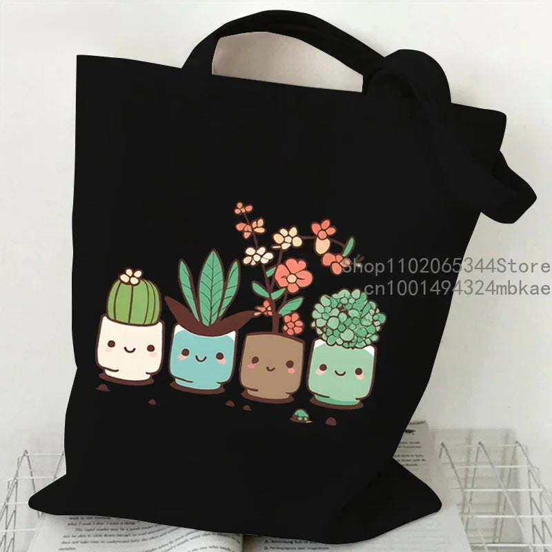 Vintage Radish Canvas Tote Bag Women Gardening Lover Beach Shoulder Bag Funny Phytology Travel Shopping Bags Plant Style Handbag