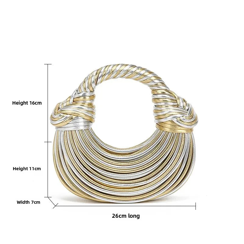 2024 New Fashionable Creative Women's Handbag Cross-border Style Hand-woven Label Bread Bag Underarm Bag Crossbody Clutch