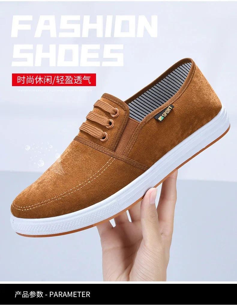 Spring new men canvas shoes with soft soles and soft surfaces are soft, comfortable, non-slip and wear-resistant and fashionable
